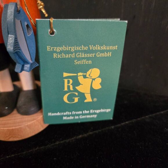 Richard Glasser German Incense Burner Fisherman Handmade in Germany Wooden - Picture 2 of 9